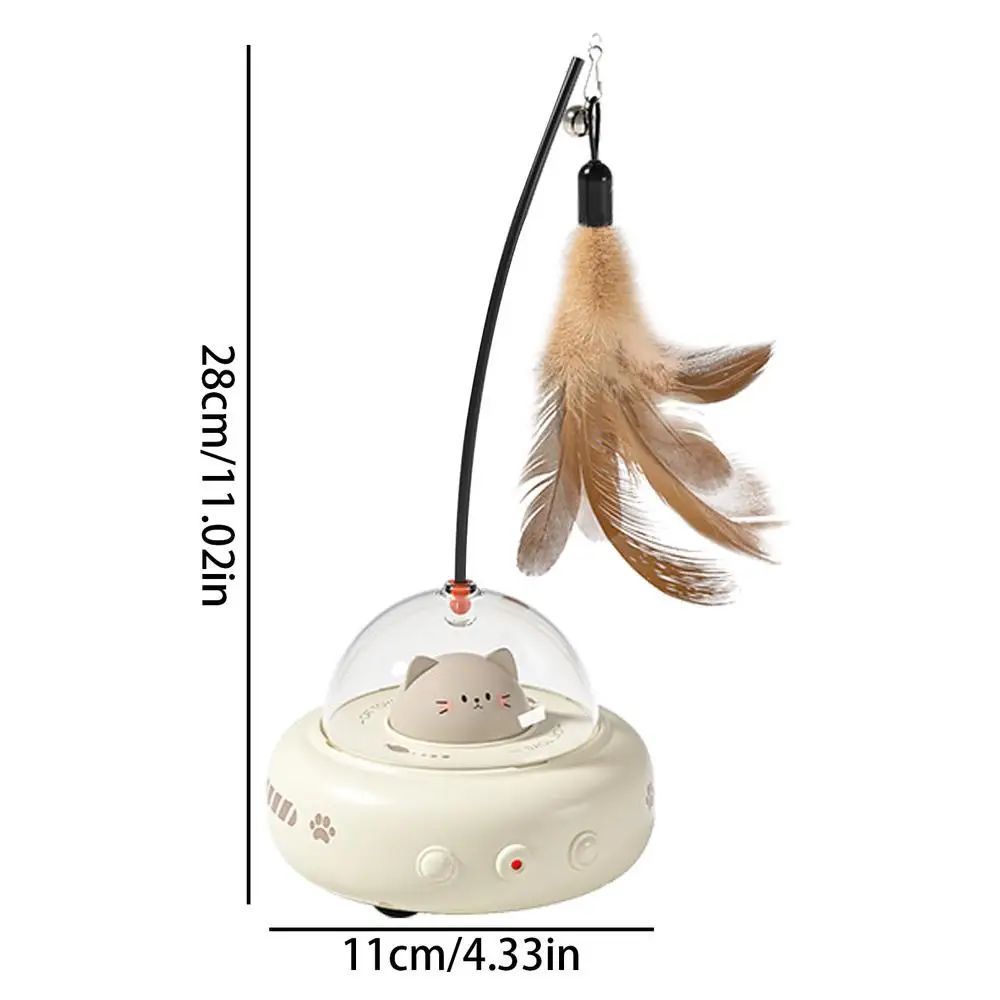 Rechargeable Electric Cat Teaser Wand Toy With Feather
