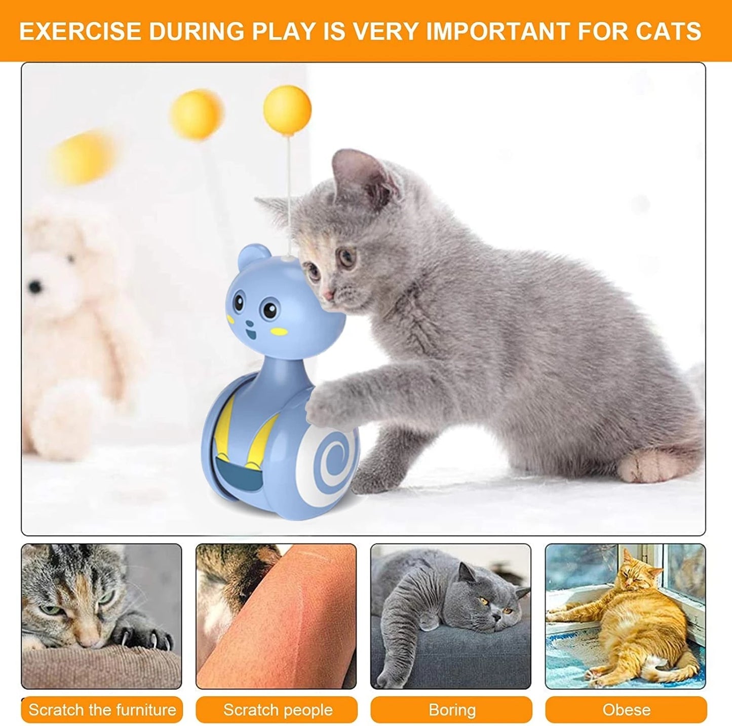 Interactive Funny Pet Bumbler Feather Toys