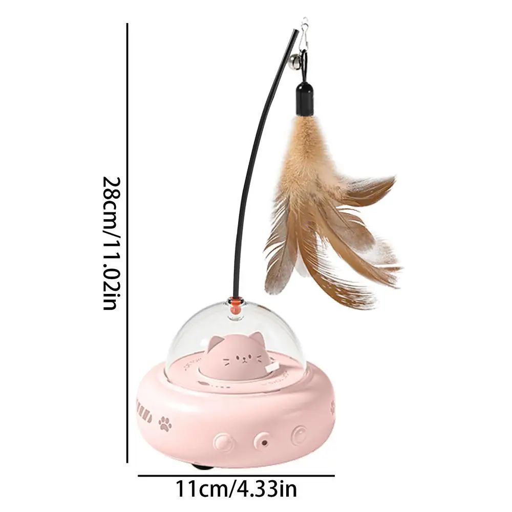 Rechargeable Electric Cat Teaser Wand Toy With Feather