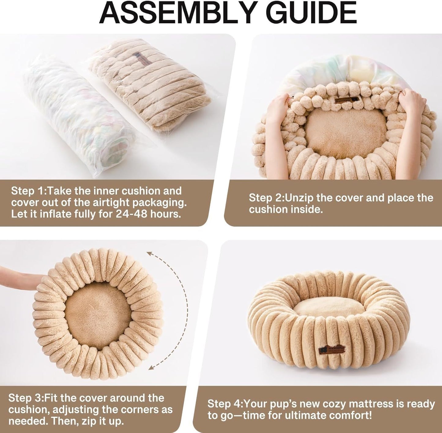 Washable Round Donut Cat Bed