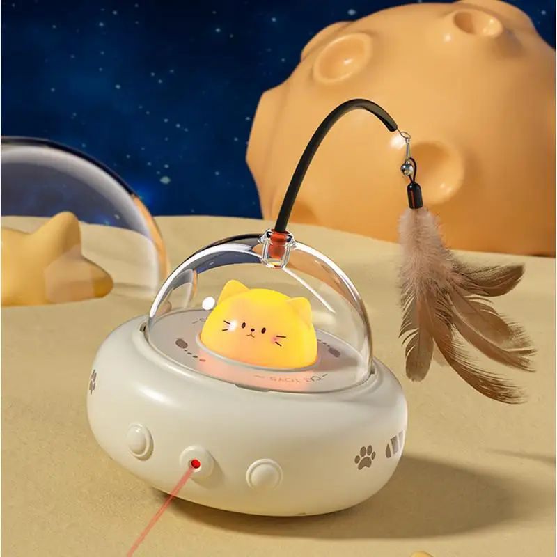 Rechargeable Electric Cat Teaser Wand Toy With Feather