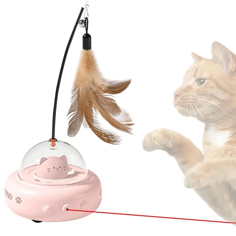 Rechargeable Electric Cat Teaser Wand Toy With Feather