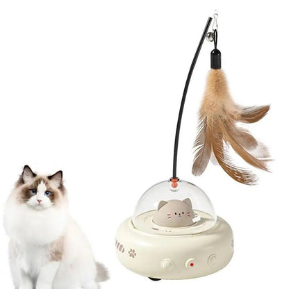 Rechargeable Electric Cat Teaser Wand Toy With Feather