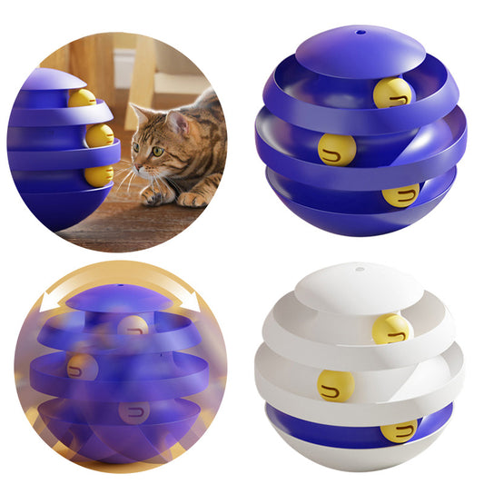 Interactive Turntable 3 Layers Cat Tower Toy