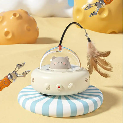 Rechargeable Electric Cat Teaser Wand Toy With Feather