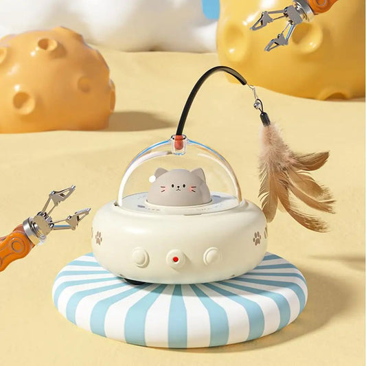 Rechargeable Electric Cat Teaser Wand Toy With Feather